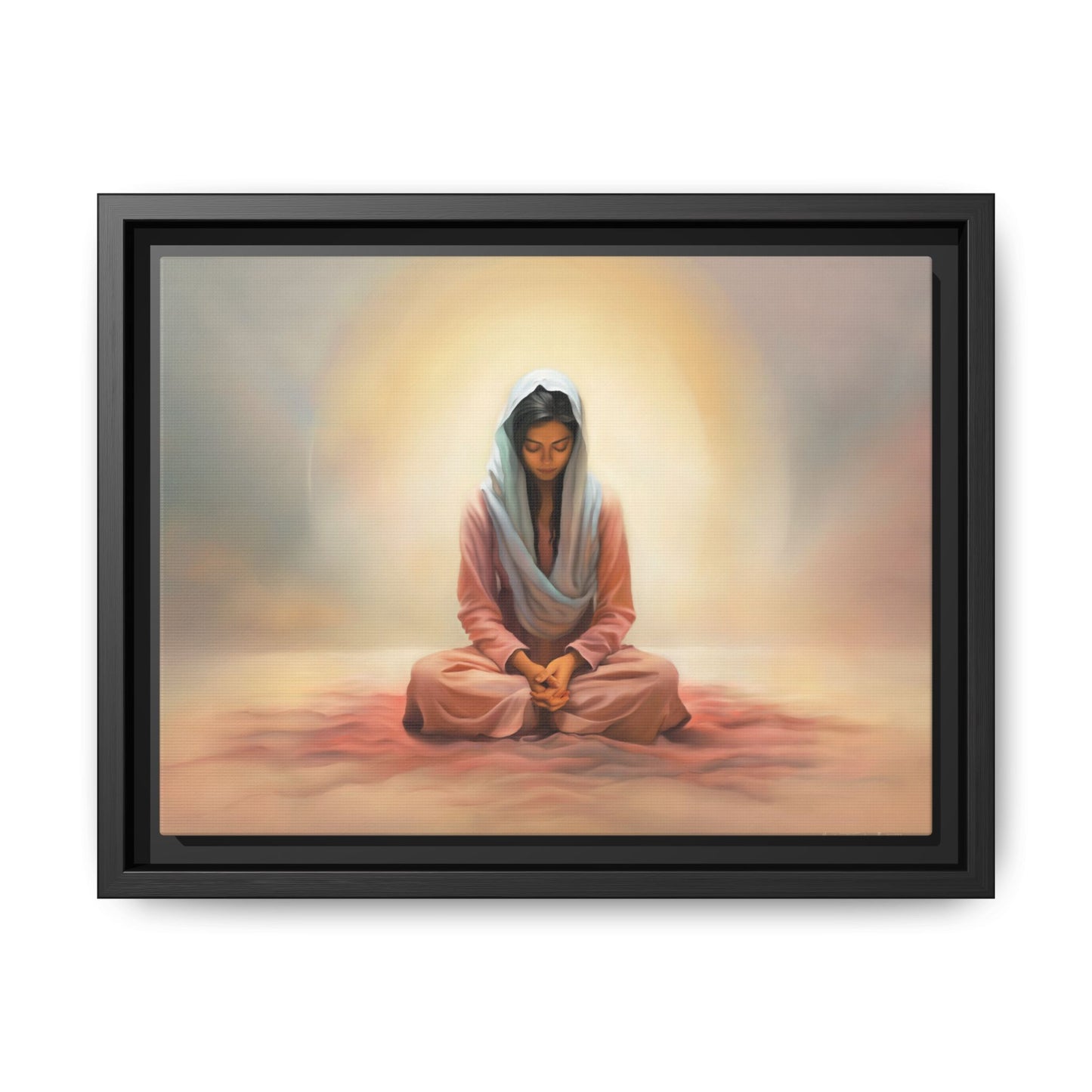 Stillness Canvas Print Artwork, Framed Wall Decor, Female Discipleship, Serene Stillness Painting, Multi-color Matte Picture